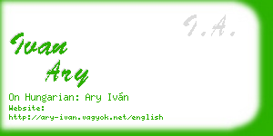 ivan ary business card
